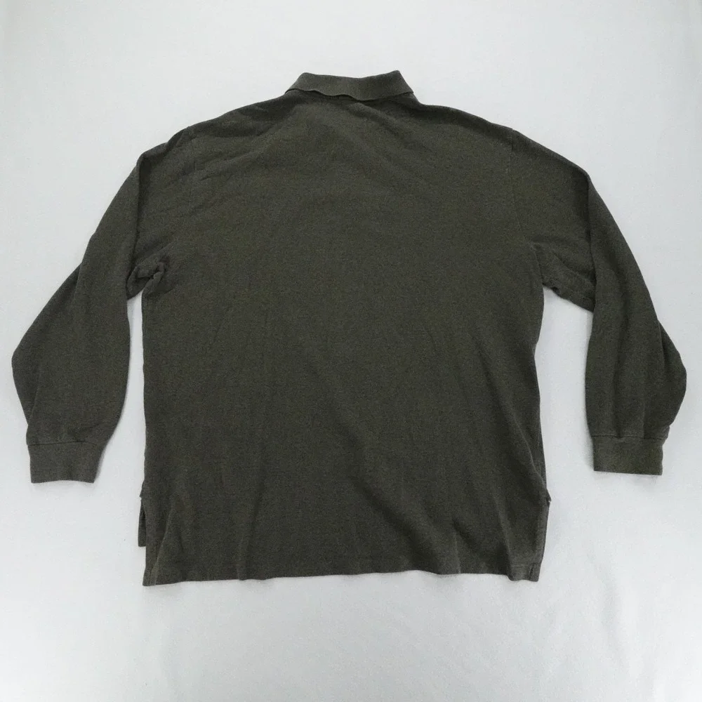Polo Ralph Lauren Polo Shirt Mens XXL Brown Long Sleeve Pony Casual Rugby Preppy